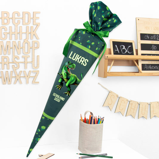 Deine Schultüte aus Stoff mit Wunschname - Jungs Modell 16 - 70 cm