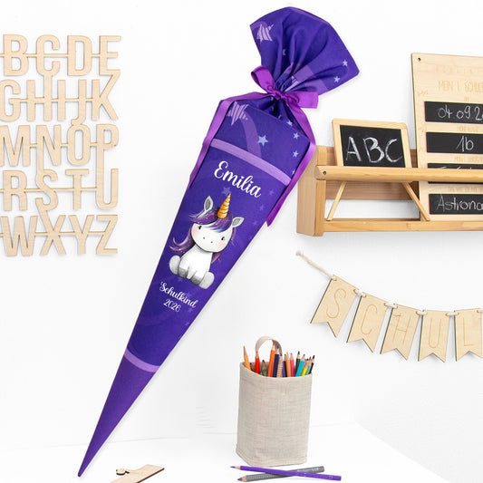 Deine Schultüte aus Stoff mit Wunschname - Mädchen Modell 9 - 70 cm