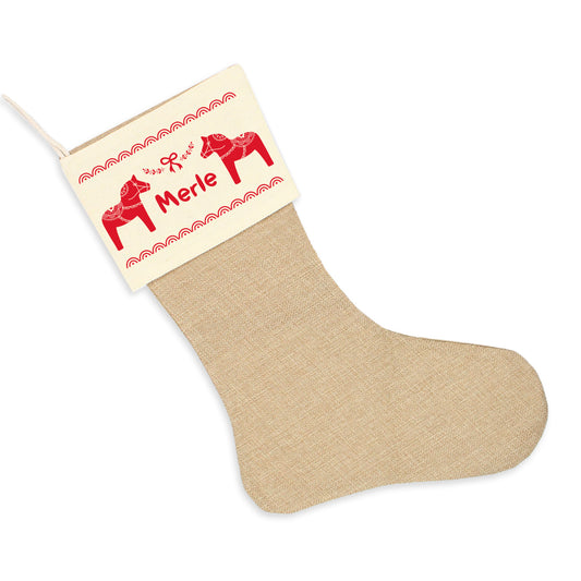 Nikolausstrumpf zum Befüllen Weihnachtssocke aus Jute personalisiert mit Name - Scandi Christmas - rot