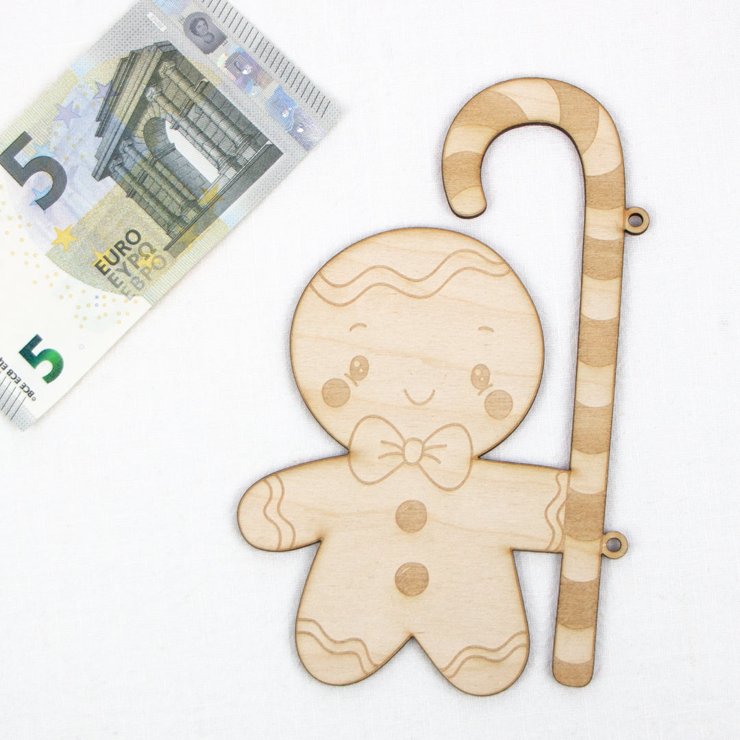 Geschenkkarte - Holz - Geldgeschenk Weihnachten - Lebkuchenmann