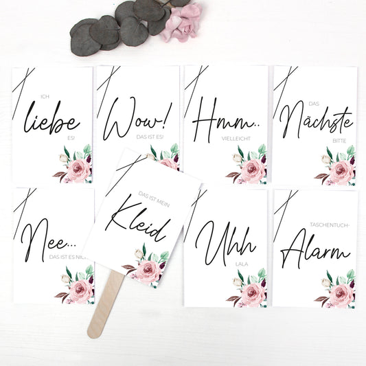 Brautkleid Anprobe Postkarten Set 8 Stück A6 Karten zur Hochzeit Say Yes To The Dress Elegant