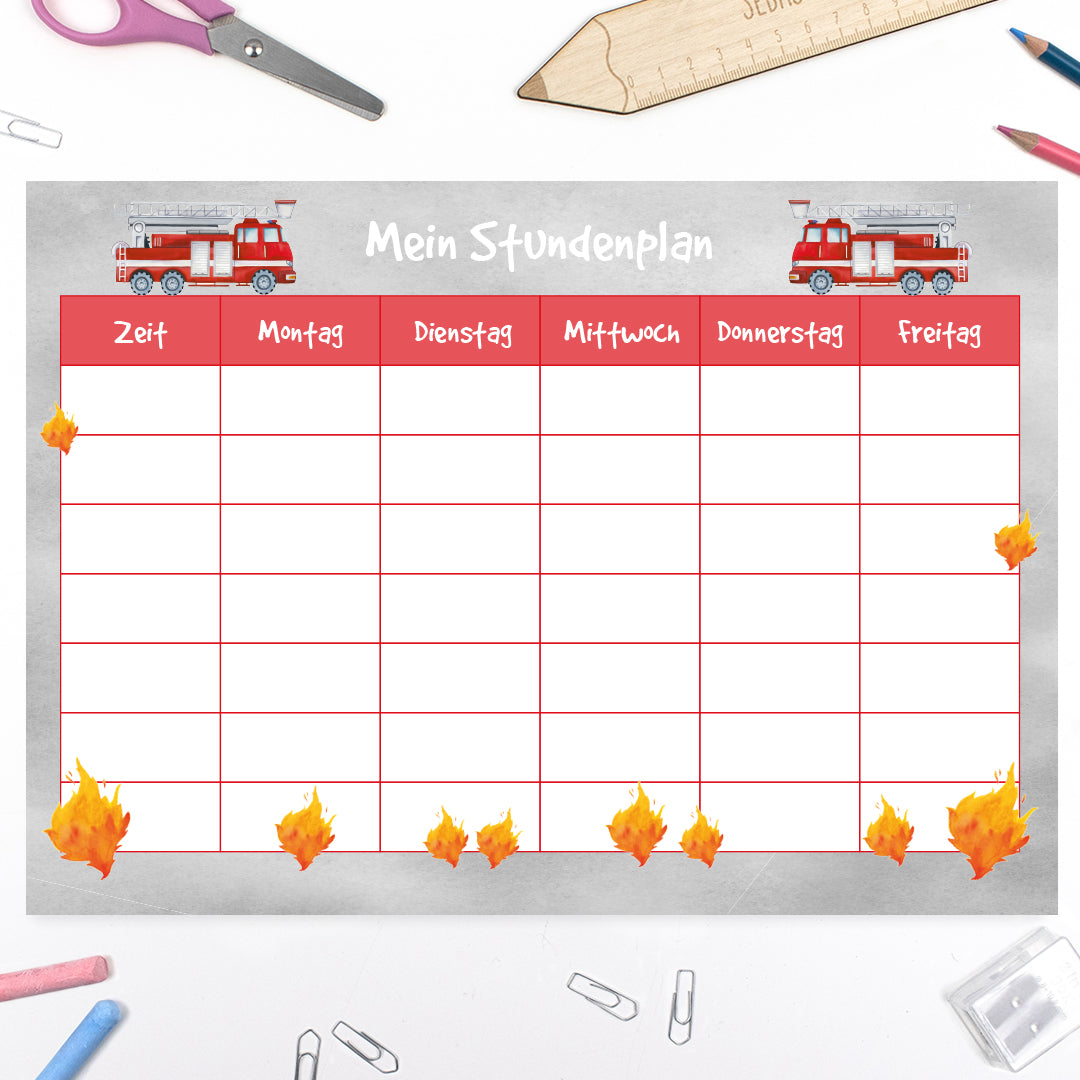 Stundenplan - Feuerwehrauto