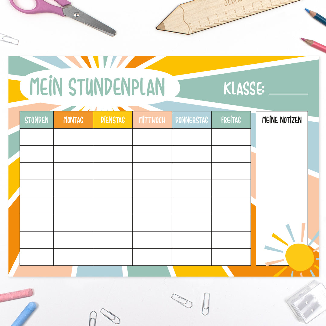 Stundenplan - Hello Sunshine - pistazie