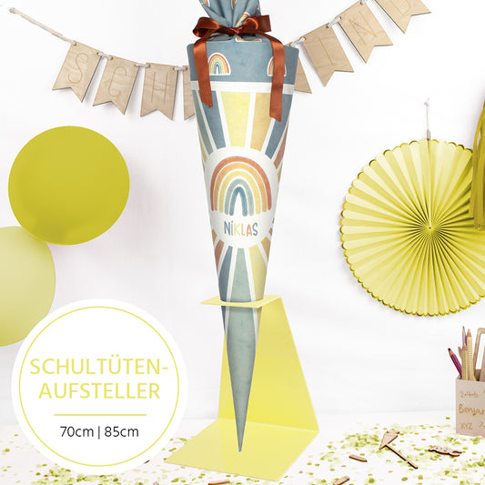 Schultüten Aufsteller 70 cm / 85 cm - gelb