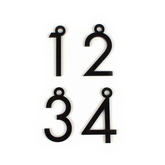 Adventskranz Zahlen Holz Anhänger 1-4 für Kerzen Adventszahlen Modern schwarz/weiß