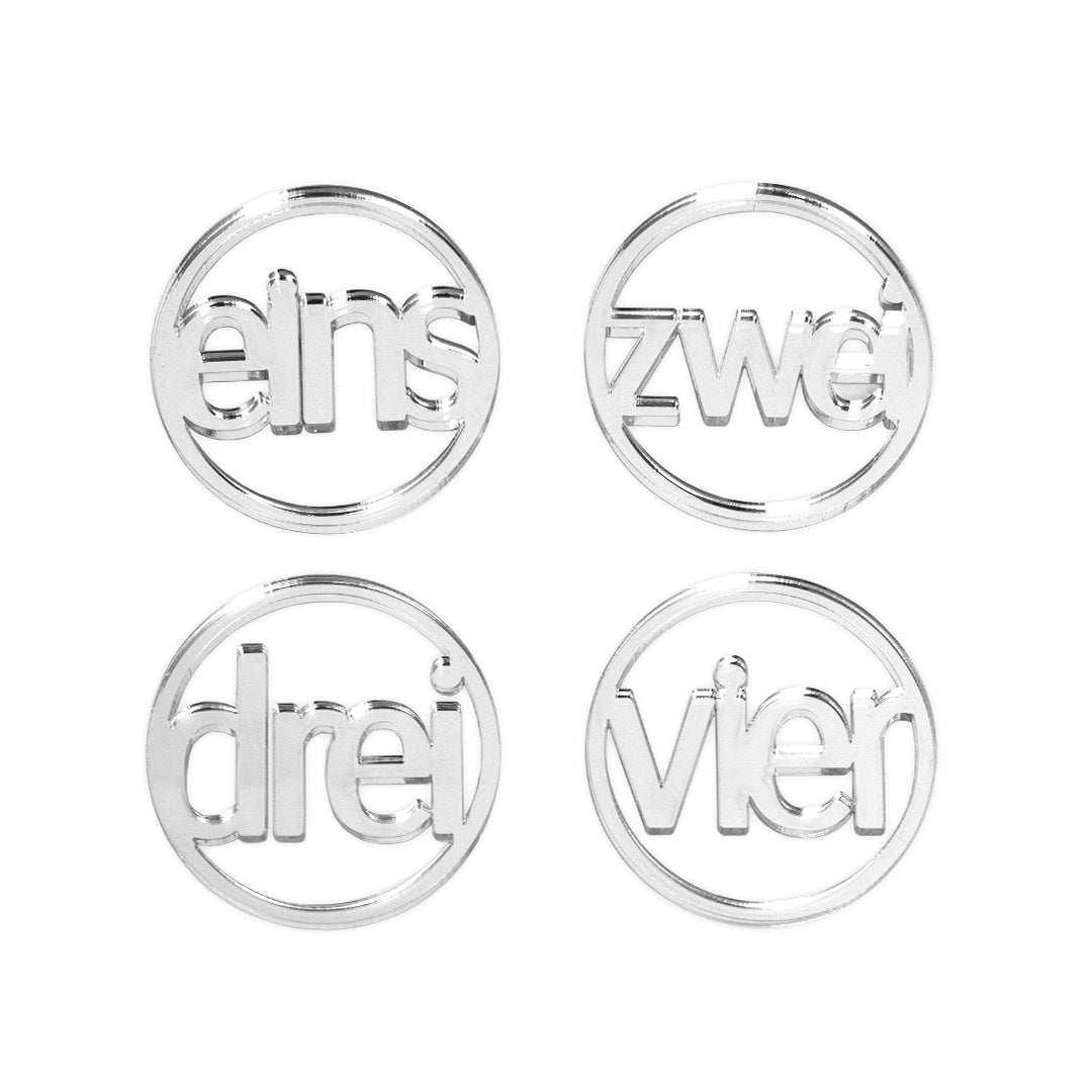 Adventskranz Zahlen Holz Anhänger 1-4 für Kerzen Adventszahlen Schreibmaschine Silber/Roségold