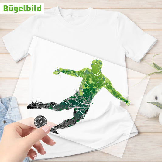 Bügelbild - Schulkind - Wunschname & Wunschjahr - Fußballspieler