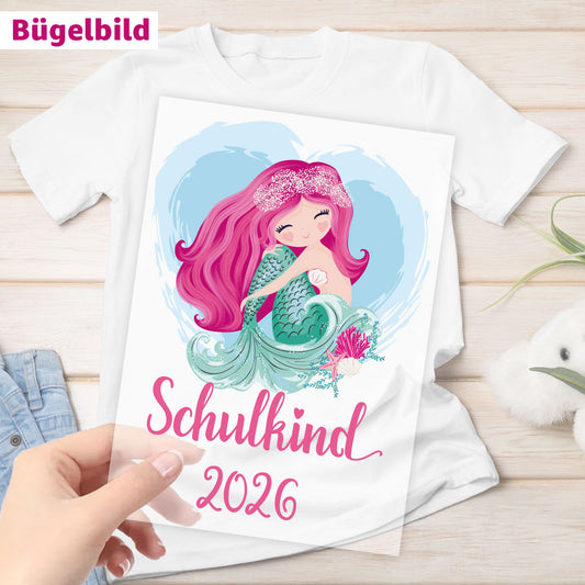 Bügelbild - Schulkind - Wunschname & Wunschjahr - Meeresrauschen