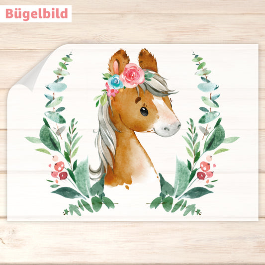 Bügelbild - Schulkind - Wunschname & Wunschjahr - Pony Frieda