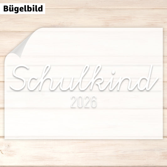 Bügelbild - Schulkind - Schreibschrift