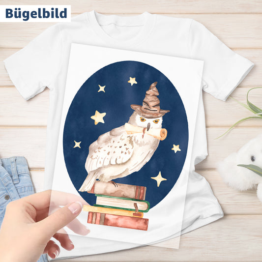 Bügelbild - Schulkind - Wunschname & Wunschjahr - Zauberschule