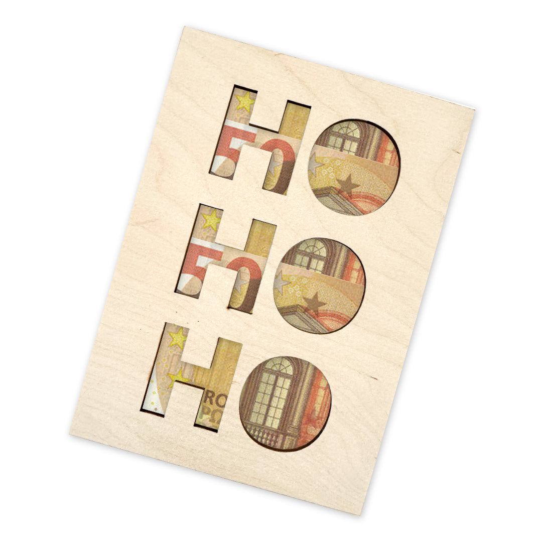 Geschenkkarte - Holz - Geldgeschenk - Hohoho