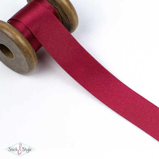 Satinband 25mm - Meterware - bordeaux