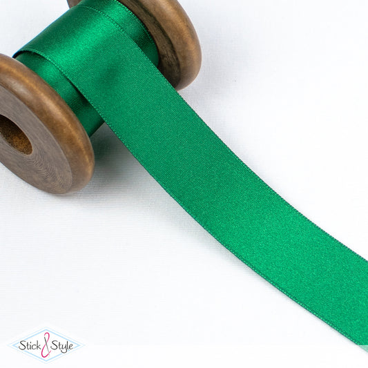 Satinband 25mm - Meterware - mittelgrün