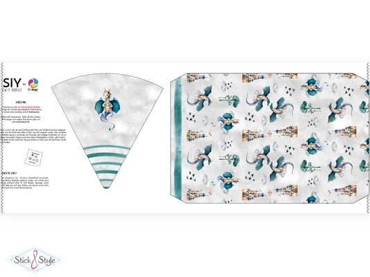 Geschwister Schultüte auch DIY aus Stoff - Drago Drache