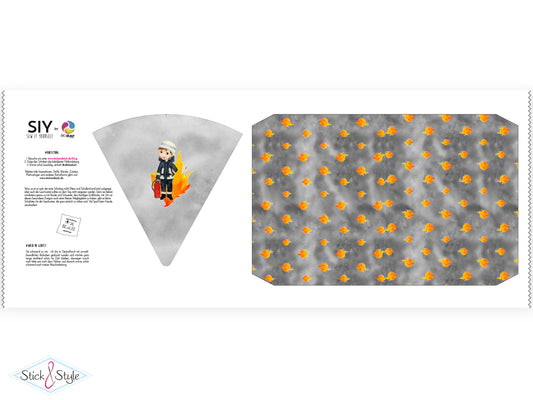 Geschwister Schultüte auch DIY aus Stoff - Feuerwehrmann