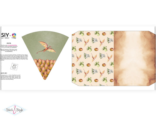 Geschwister Schultüte auch DIY aus Stoff - Königreich der Drachen