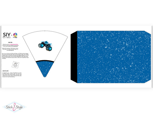 Geschwister Schultüte auch DIY aus Stoff - Monstertruck