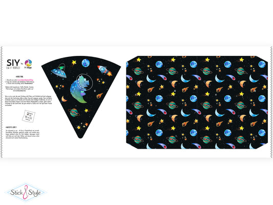 Geschwister Schultüte auch DIY aus Stoff - Dino Weltall