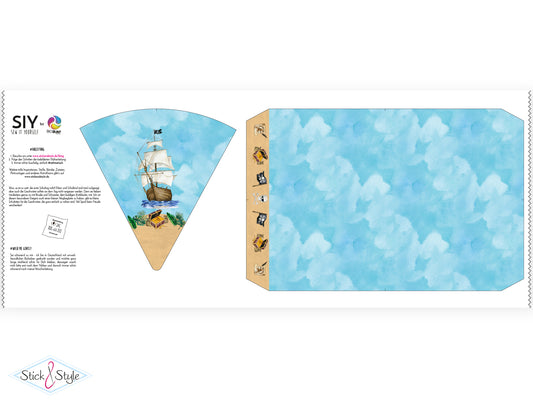 Geschwister Schultüte auch DIY aus Stoff - Piratenschiff