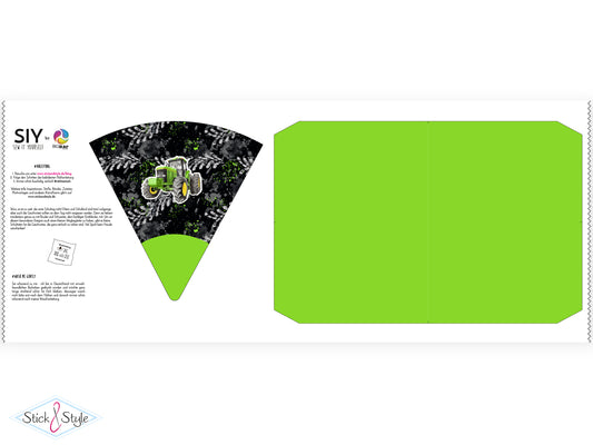 Geschwister Schultüte auch DIY aus Stoff - Traktor