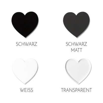 Platzkarte für Gläser - Hochzeit - Acryl - Namensschild zum Einhängen - Wunschname