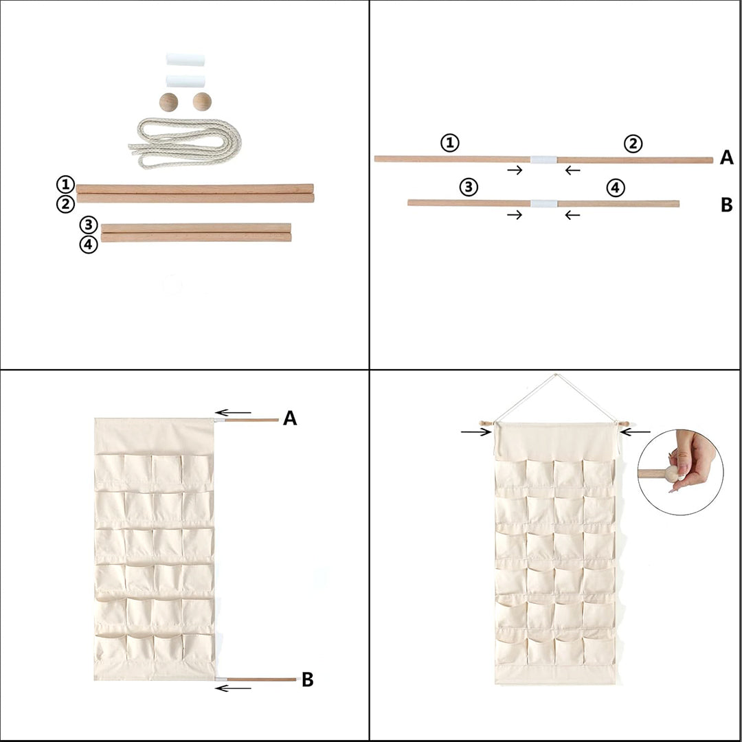 Adventskalender zum Befüllen Wandkalender aus Stoff zum Aufhängen personalisierbar mit Wunschname XXL Weihnachtstiere