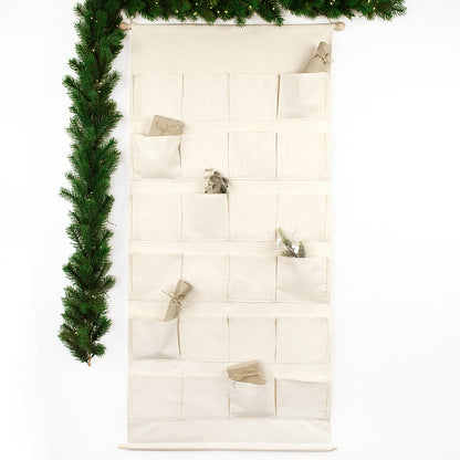 Adventskalender zum Befüllen Wandkalender aus Stoff zum Aufhängen personalisierbar mit Wunschname XXL Weihnachtstiere