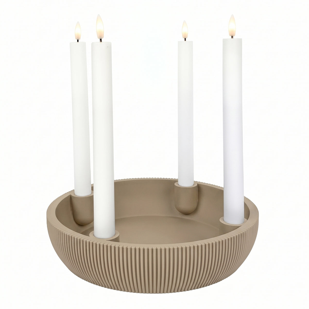 Adventsschale Skandi Adventskranz modern Dekoschale Kerzenhalter LED Weihnachtsdeko