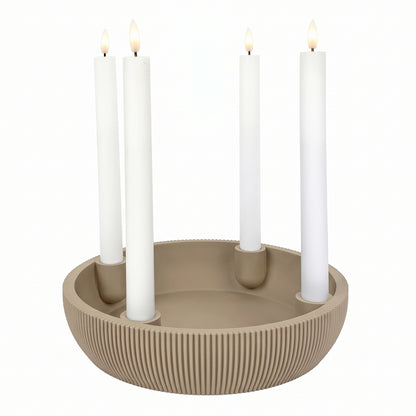 Adventsschale Skandi Adventskranz modern Dekoschale Kerzenhalter LED Weihnachtsdeko