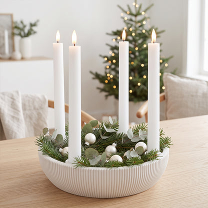 Adventsschale Skandi Adventskranz modern Dekoschale Kerzenhalter LED Weihnachtsdeko