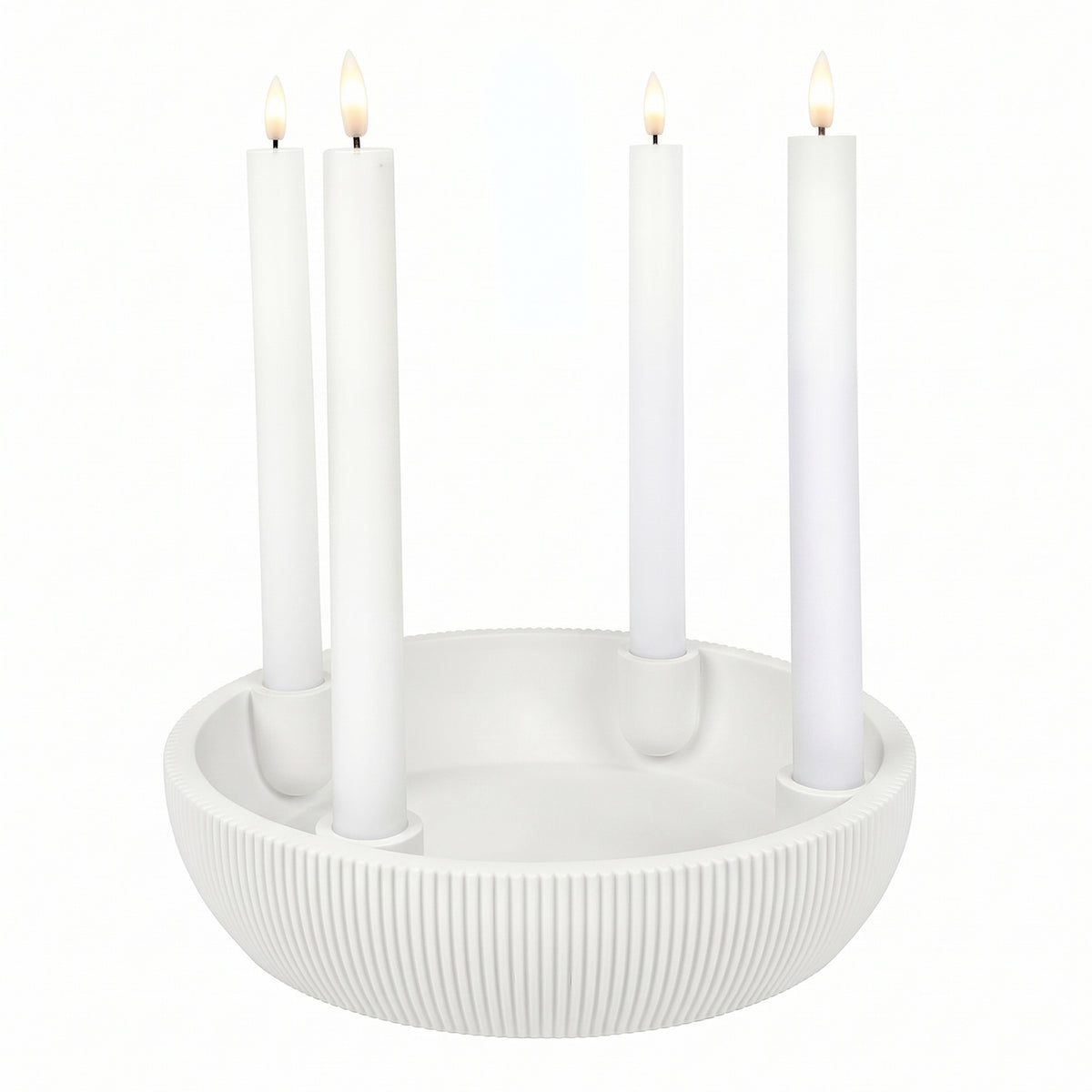 Adventsschale Skandi Adventskranz modern Dekoschale Kerzenhalter LED Weihnachtsdeko
