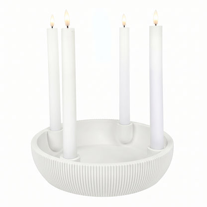 Adventsschale Skandi Adventskranz modern Dekoschale Kerzenhalter LED Weihnachtsdeko