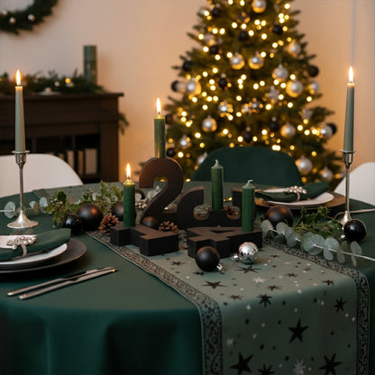 Adventszahlen Adventskranz 1-4 Kerzenhalter Zahlen aus Gießbeton Weihnachtsdeko Advent schwarz - Grün