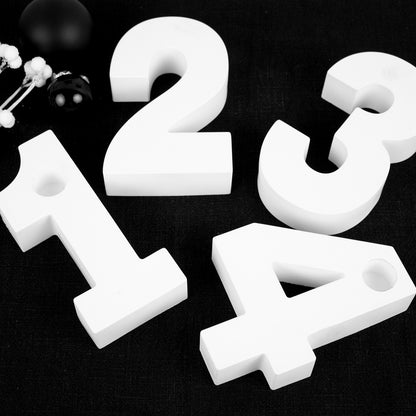 Adventszahlen Adventskranz 1-4 Kerzenhalter Zahlen aus Gießbeton Weihnachtsdeko Advent weiß - Schwarz