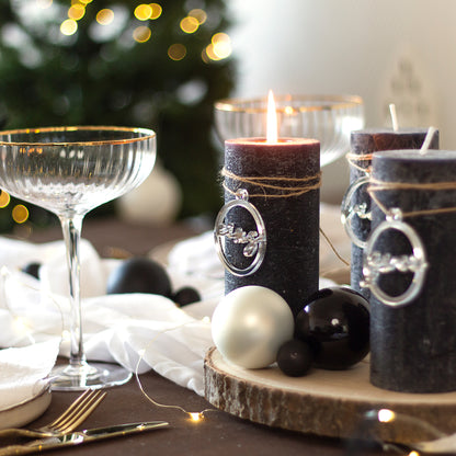 Adventskranz Zahlen Holz Anhänger 1-4 für Kerzen Adventszahlen Schreibschrift Silber/Roségold