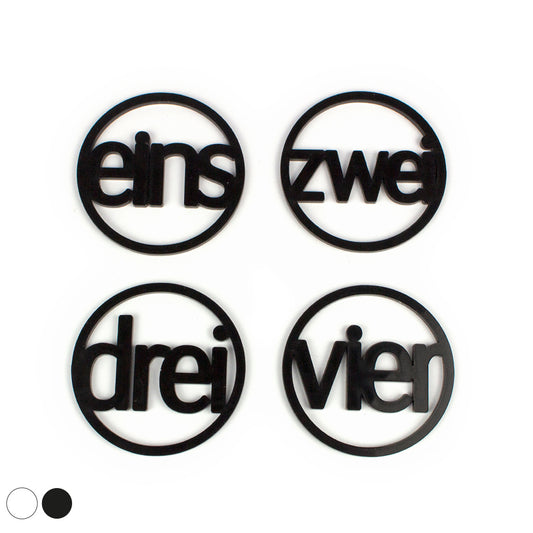Adventskranz Zahlen Holz Anhänger 1-4 für Kerzen Adventszahlen Schreibmaschine schwarz/weiß
