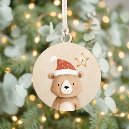 24 Adventskalender Anhänger aus Holz 1-24 Holzanhänger DIY Adventskalender Selbst Befüllen für Kinder – Tierzauber