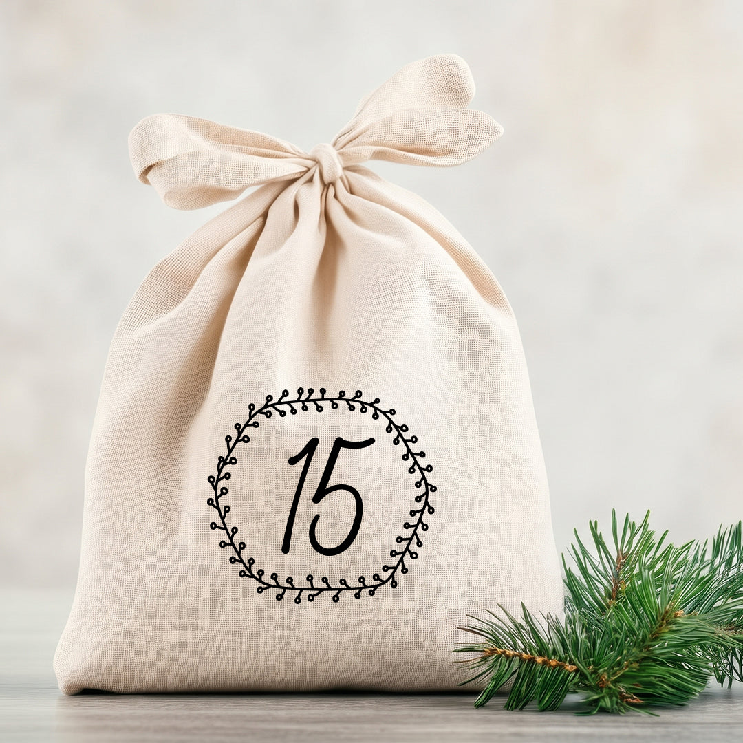 Bügelbild Adventskalender DIN A4 Folie zum Aufbügeln 1-24 Zahlen DIY Adventskalender Selbstgemacht Männer Frauen Kinder Kränze