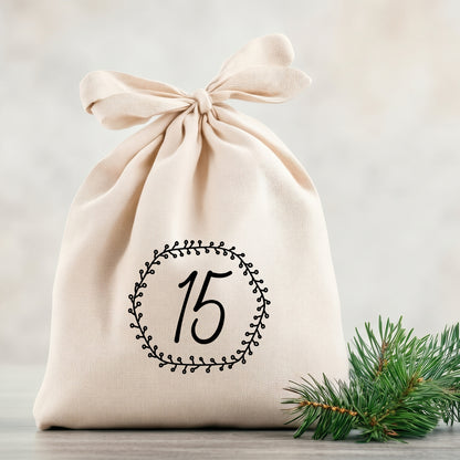 Bügelbild Adventskalender DIN A4 Folie zum Aufbügeln 1-24 Zahlen DIY Adventskalender Selbstgemacht Männer Frauen Kinder Kränze