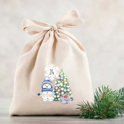Bügelbild Adventskalender Schneemann DIN A4 Folie zum Aufbügeln 1-24 Zahlen DIY Adventskalender Selbstgemacht Kinder Schneefreunde