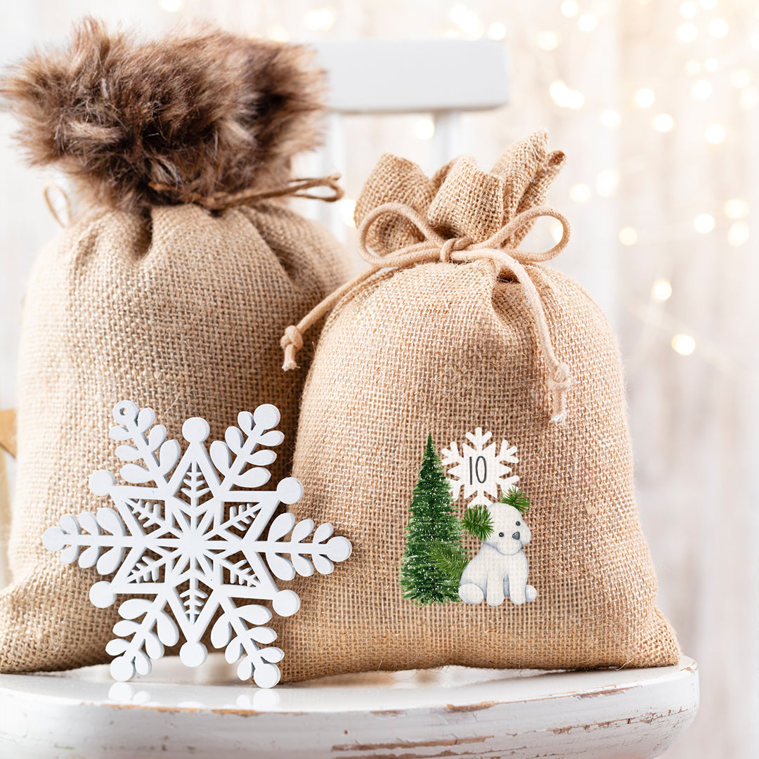 Bügelbild Adventskalender Schneemann DIN A4 Folie zum Aufbügeln 1-24 Zahlen DIY Adventskalender Selbstgemacht Kinder Schneefreunde
