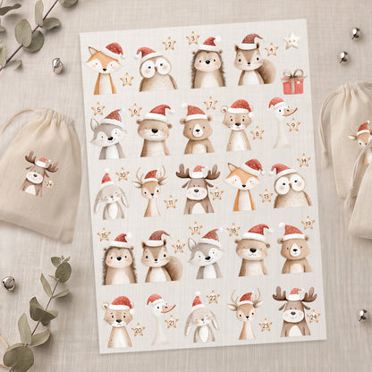 Bügelbild Adventskalender Tiere DIN A4 Folie zum Aufbügeln 1-24 Zahlen DIY Adventskalender Selbstgemacht Kinder Tierzauber
