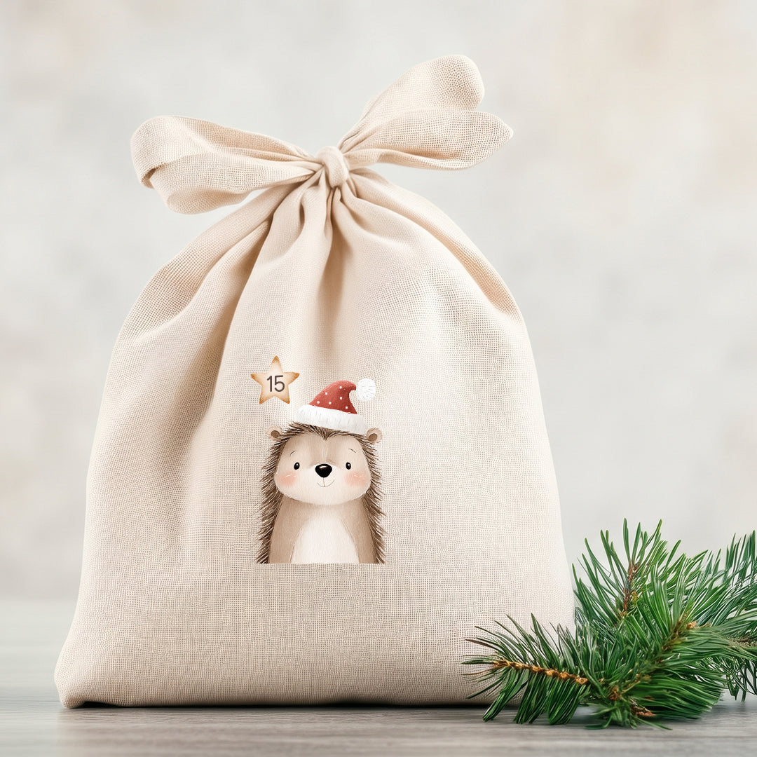 Bügelbild Adventskalender Tiere DIN A4 Folie zum Aufbügeln 1-24 Zahlen DIY Adventskalender Selbstgemacht Kinder Tierzauber