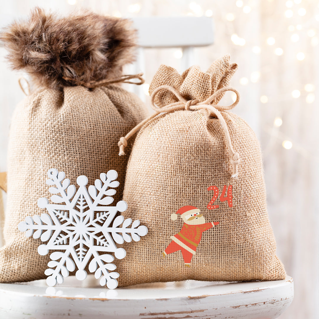 Bügelbild Adventskalender DIN A4 Folie zum Aufbügeln 1-24 Zahlen DIY Adventskalender Selbstgemacht Männer Frauen Traditional Christmas