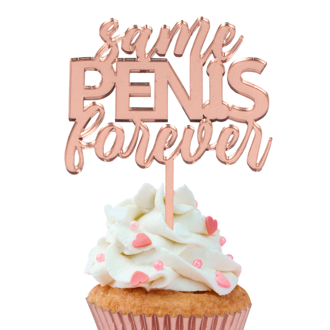Cake Topper JGA - Acryl - Same Penis forever - Roségold