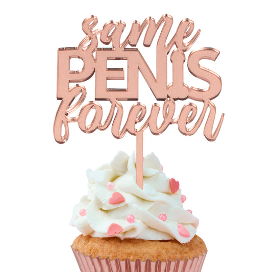 Cake Topper JGA - Acryl - Same Penis forever - Roségold
