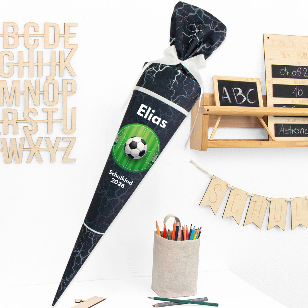 Deine Schultüte aus Stoff mit Wunschname - Jungs Modell 10 - 85 cm