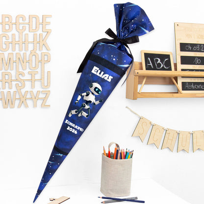 Deine Schultüte aus Stoff mit Wunschname - Jungs Modell 12 - 85 cm