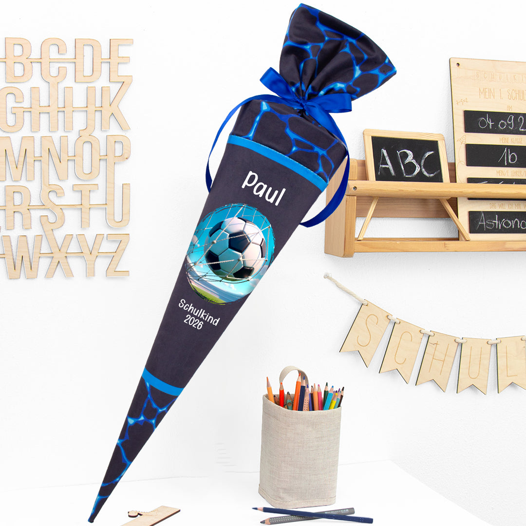Deine Schultüte aus Stoff mit Wunschname - Jungs Modell 13 - 85 cm